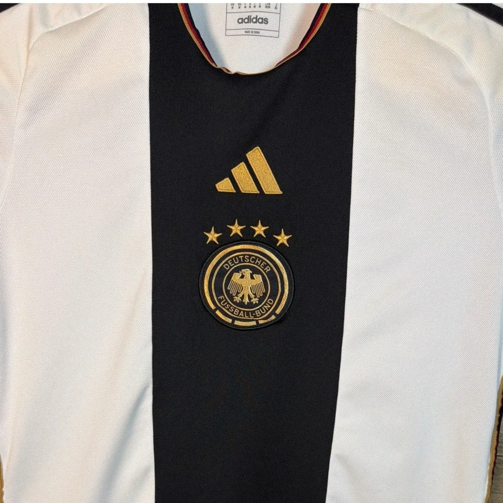 Adidas Germany National Team Home Jersey White Black Gold HF1467 Mens Medium